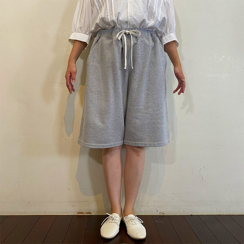 NOUVELLES DU PARADIS  コットン裏毛ハーフパンツ /GY杢85 【日本製】